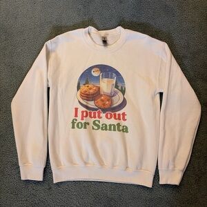 White 'I Put Out for Santa' Sweater